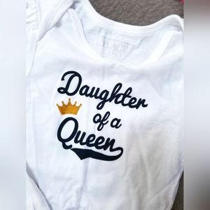 BRAND NEW, NEVER BEEN WORK Daughter of a Queen Onesie